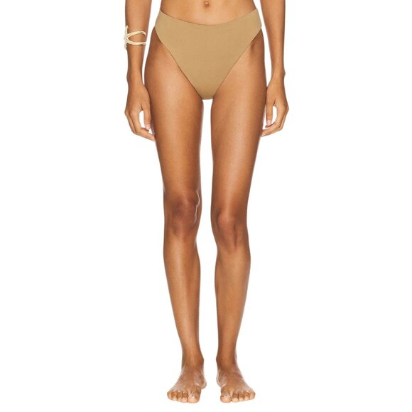 Anemos Other - Anemos High Cut Mid-Waist Bikini Bottom in Sandstone XLarge New Womens Swimsuit